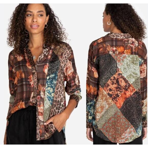 Johnny Was Octave Floral Print Mix Shirt Size medium - Picture 5 of 5